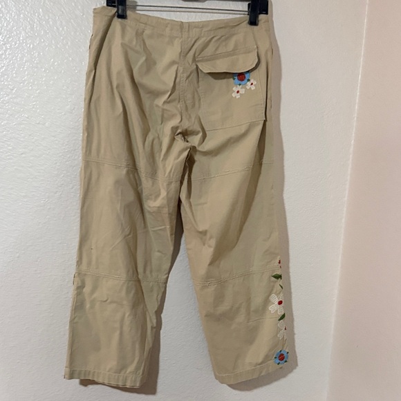 Johnny was Sz S Floral Embroidered Beige Pants y2k cargos - Picture 8 of 16